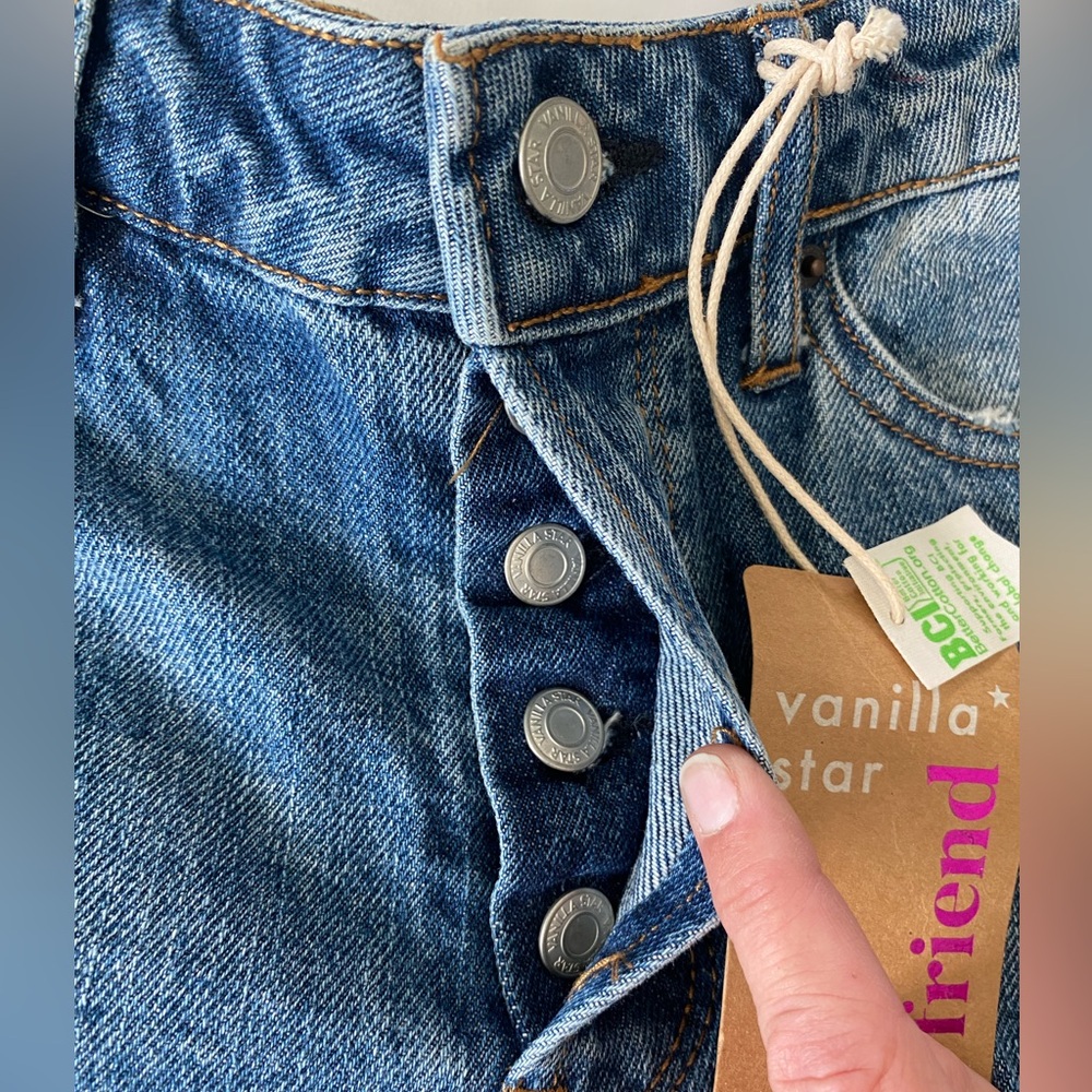 NWT Vanilla Star Distressed 90's Boyfriend Jeans high-rise straight-leg size 9 - Picture 8 of 16